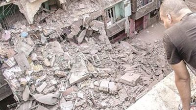 رئيس حي شمال الجيزة: عقار إمبابة المنهار خال من السكان