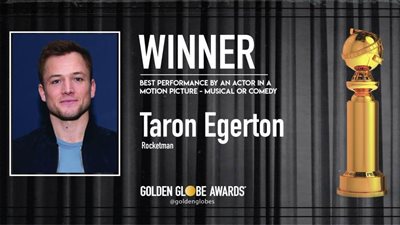 تارون إيجرتون يفوز بجائزة أفضل ممثل في فيلم كوميدي أو موسيقي بحفل جولدن جلوب