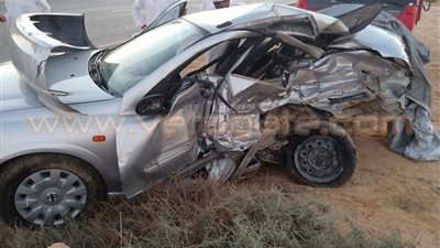 أول صور لآثار حادث مصرع شيخ الدعوة السلفية بالضبعة