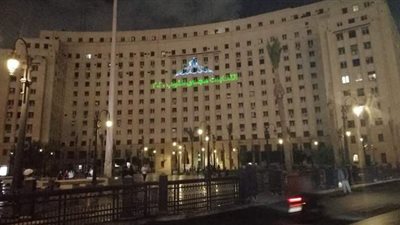 إضاءة مجمع التحرير بمناسبة انتخابات النواب | فيديو وصور