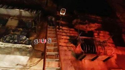 حريق هائل في منزلين بعزبة البرابرة خلف سجن الحضرة بالإسكندرية | صور