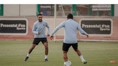 حسين الشحات يشارك في المران الجماعي للأهلي