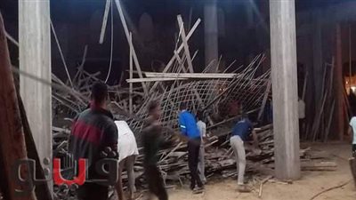 إصابة شخصين أثناء صب سقف مسجد في  الشرقية| صور