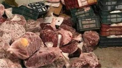 ضبط 3 أطنان لحوم ودواجن فاسدة داخل ثلاجة لحفظ السلع الغذائية بالسلام