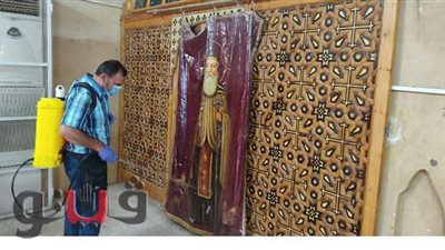 تعقيم دير مارجرجس بالأقصر استعدادا لليلة الختامية  | فيديو صور
