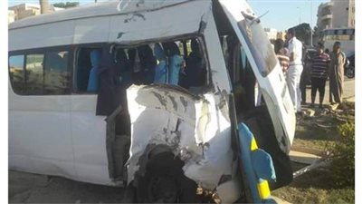 انتداب لجنة فنية من المرور لفحص واقعة انقلاب أتوبيس طلاب الهرم