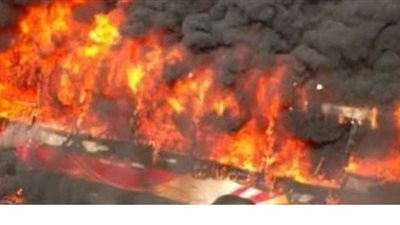 انتداب المعمل الجنائي لبيان سبب حريق  أتوبيس مدرسة بأوسيم