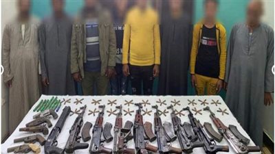 ضبط 14 قطعة سلاح نارى بأسيوط خلال حملة للأمن العام