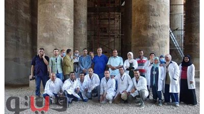 فريق بحثي يظهر ألوان معبد أخنوم  لاستعادة جماله الحضاري | صور