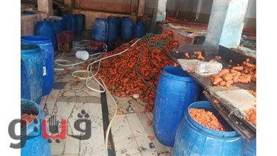 ضبط 32.5 طن مخللات داخل بمعمل في بني عبيد بالدقهلية |صور