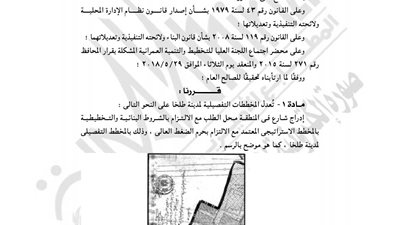 الدقهلية تعدل المخطط التفصيلي لمدينة طلخا