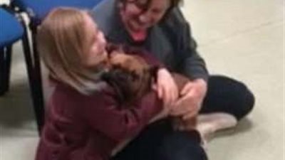 لحظة جمع شمل كلب مسروق بعائلته (فيديو وصور)