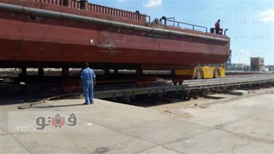 بالفيديو.. تدشين أول أجزاء كوبري الرسوة بترسانة بورتوفيق البحرية