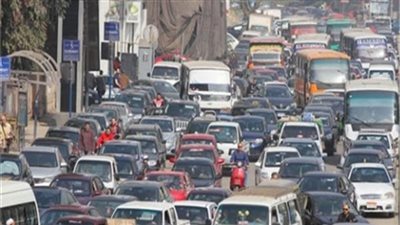 زحام مروري أعلى كوبري أكتوبر
