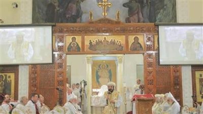 ٦ أساقفة في صلاة ذكرى زوجة القمص بيشوي كامل