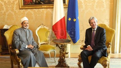 لقاء شيخ الأزهر ورئيس الوزراء الإيطالي.. «الطيب»: مصر تقدم خيرة أبنائها شهداء لمكافحة الإرهاب.. و«جينتيلوني» يشيد بدور الإمام الأكبر في نشر ثقافة التعايش والسلام