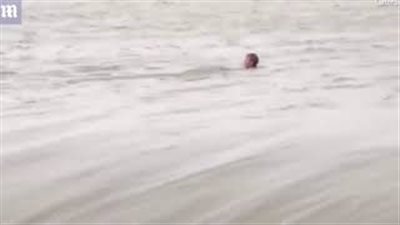 بالفيديو والصور.. صبي يحاول الصمود وسط مياه الفيضان