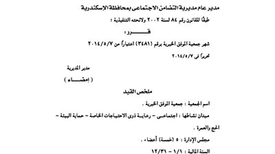 إشهار جمعية الموفق الخيرية بالإسكندرية