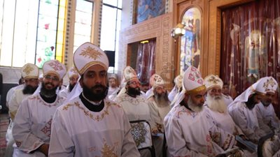 بدء قداس الأربعين لشهداء مارمينا بكنيسة الأنبا برسوم في حلوان