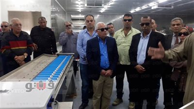 محافظ بورسعيد يتفقد مصنع تعبئة وتصنيع الأسماك