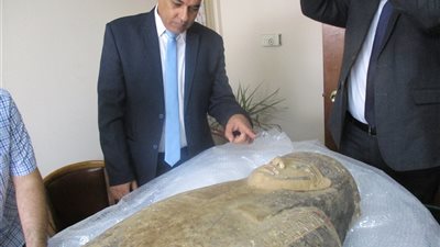 تفاصيل إيداع غطاء التابوت المسترد من الكويت بمتحف الحضارة لفحصه