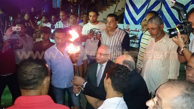 بالفيديو.. محافظ بورسعيد يطلق شعلة بطولة الجمهورية للشركات