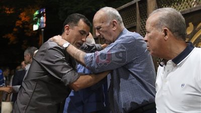 أسامة نبيه وإسماعيل يوسف وإمام وعبد العزيز في عزاء عبد الرحيم محمد