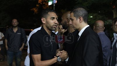 مؤمن زكريا وعمر جابر وأيمن طاهر في عزاء عبد الرحيم محمد