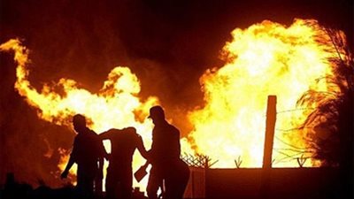 حريق في مضرب أرز بدمياط