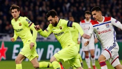 تعادل سلبي بين ليون وبرشلونة في ذهاب دور الـ 16 لدوري الأبطال