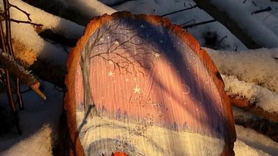 رسامة تنقل حبها للغابات على جذوع الأشجار (صور)