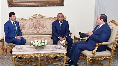 تفاصيل لقاء السيسي مع رئيس الاتحاد الأفريقي لكرة القدم بالاتحادية (صور)