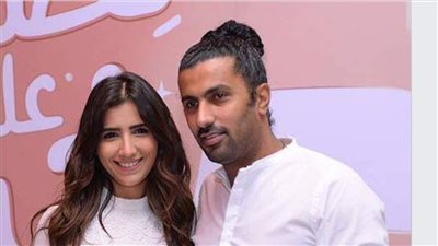 مي عمر وزوجها يحتفلان بالعيد بإطلالة بيضاء