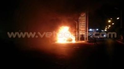 انفجار سيارة في محطة وقود بسبب الألعاب النارية بالإسماعيلية