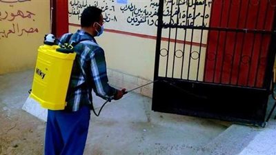 إعادة تطهير وتعقيم مقار المصالح الحكومية بمدينة بلبيس والوحدات المحلية