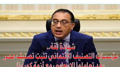 شهادة ثقة.. مؤسسات التصنيف الائتماني تثبت تصنيف مصر بعد تعاملها الإيجابي مع أزمة كورونا