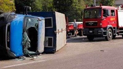 المعاينة: انفجار إطار سيارة الأمن المركزي وراء انقلابها بطريق الواحات