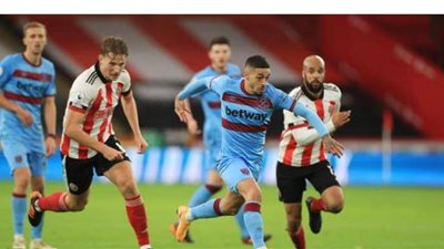 وست هام يفوز على شيفيلد يونايتد 0/1 في الدوري الإنجليزي