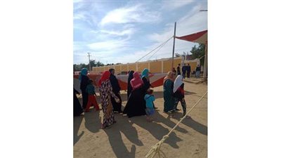 إقبال السيدات بكثافة على لجان الانتخابات في الوادي الجديد | صور