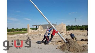 تركيب 17 عامود إنارة بالقنطرة شرق بالإسماعيلية | صور