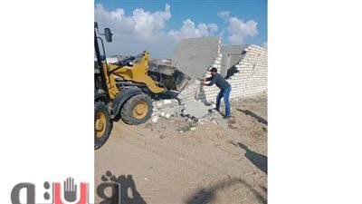 إزالة تعديات على فدانين من أراضي تطوير قرية جلبانة  بالإسماعيلية