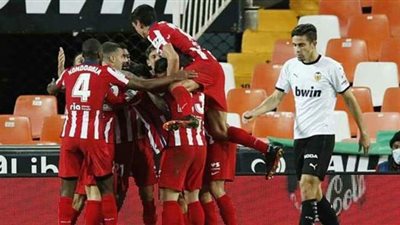 أتلتيكو مدريد يفوز على فالنسيا 0/1 في الدوري الإسباني