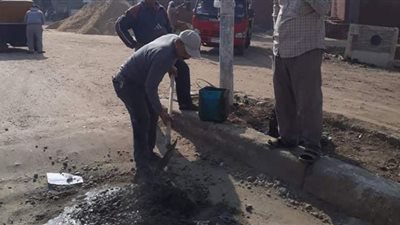استبدال الأعمدة المتهالكة بشوارع الحسينية في الشرقية