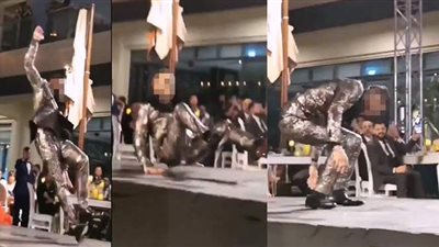 سقوط الفنان المتهم بالتطبيع على مسرح حفله بدبي | فيديو