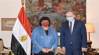 وزيرة الثقافة تستقبل رئيس وفد الاتحاد الأوروبي لبحث تعزيز التعاون الثقافي والفني