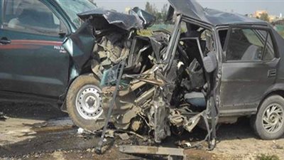 مصرع 3 أشخاص وإصابة 4 آخرين فى حادث تصادم بالمنيا