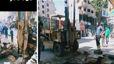إصلاح مواسير مياه ورفع مخالفات بحي الهرم | صور