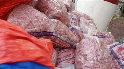 ضبط 450 كيلو دواجن و375 سجق غير صالحة للاستخدام الآدمي بالجيزة | صور