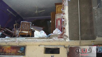 بالصور.. لجنة هندسية لمعاينة عقار الأميرية بعد انهياره جزئيا