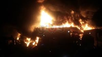 بالأسماء.. 19 مصابا في حريق مخزن الكاوتش بالمنوفية